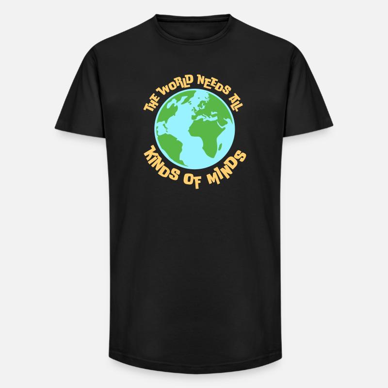 Verden har brug for alle slags inspirerende sind - Long fit herre T-shirt - sort
