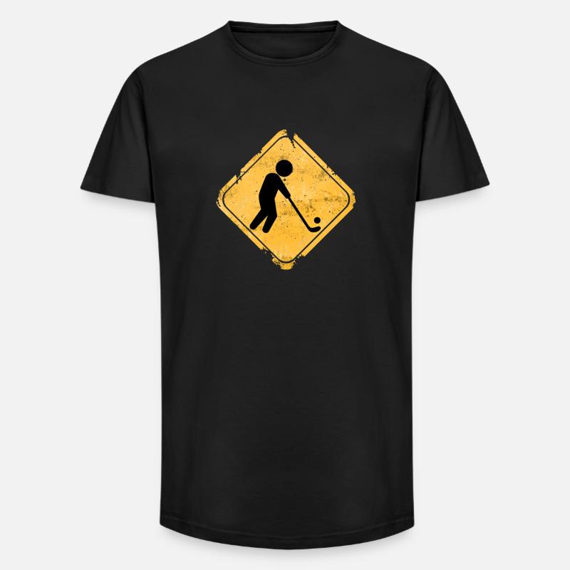 Rustik Sign Hockeysilhouette - Long Fit Männer T-Shirt - Schwarz