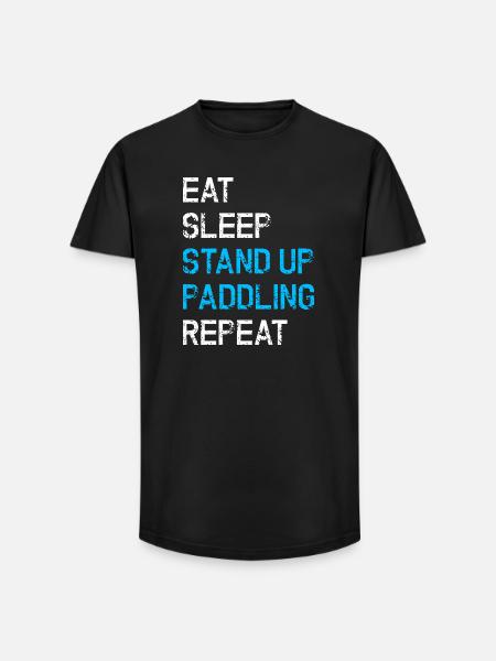 Eat Sleep Stand Up Paddling Repeat SUP - Long Fit Men's T-Shirt - black