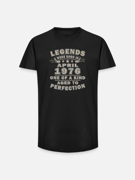Birthday present April 1976 - Long Fit Men's T-Shirt - black