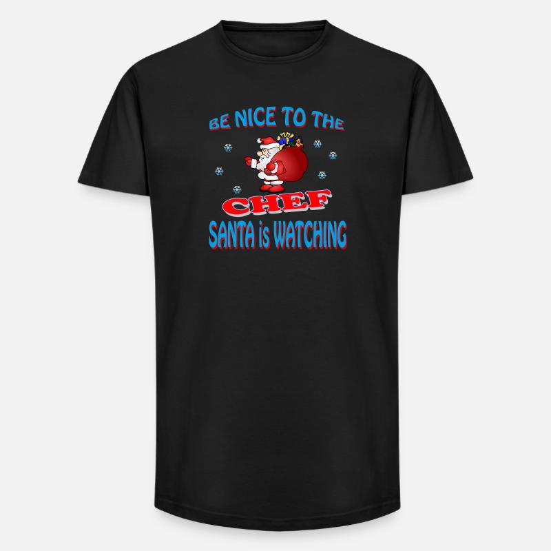 SANTA CHEF - Long Fit Männer T-Shirt - Schwarz