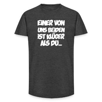 Einer von uns beiden ist klüger als du - Long Fit Männer T-Shirt - Anthrazit - Vorne - AI Model Male 185 light (185cm)