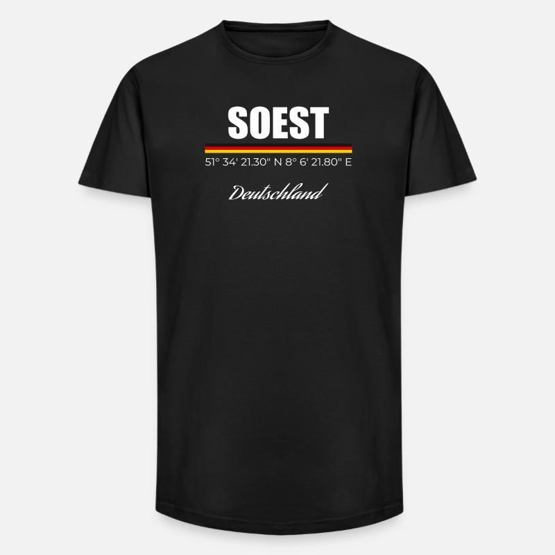 Soest - Long Fit Männer T-Shirt - Schwarz