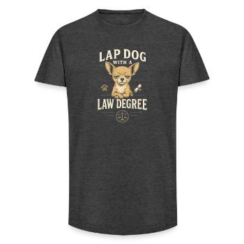 Schoßhund mit Jura | Chihuahua Jurist Humor - Long Fit Männer T-Shirt - Anthrazit - Vorne - AI Model Male 185 light (185cm)