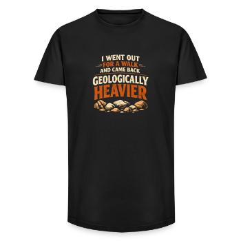 Harder back | Geology Stone Collector - Long Fit Men's T-Shirt - black - Front - AI Model Male 185 light (185cm)