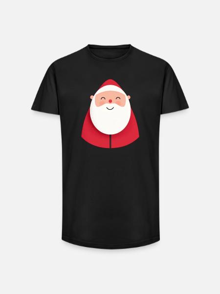 Kindisches Weihnachtsmann-Lächeln Spaß - Long Fit Männer T-Shirt - Schwarz