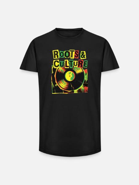 Roots And Culture Reggae - Long Fit Men's T-Shirt - black