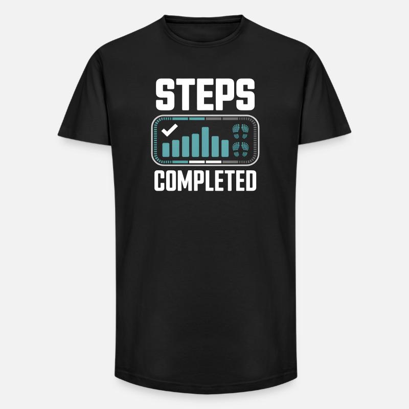 Steps Completed 10000 Schritte - Long Fit Men's T-Shirt - black
