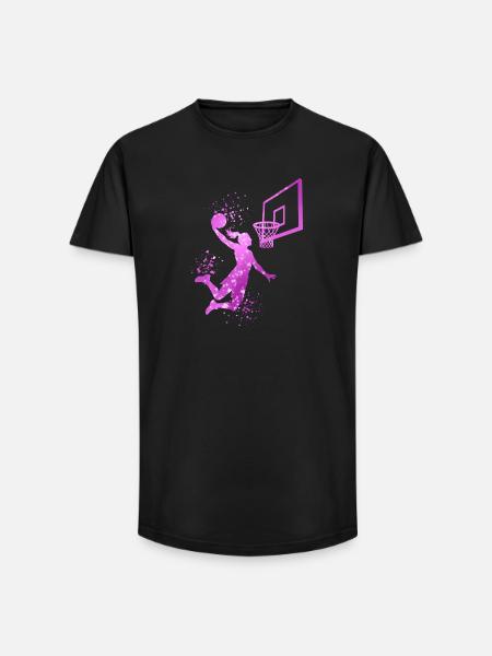 Basket-ball féminin - T-shirt coupe longue homme - noir