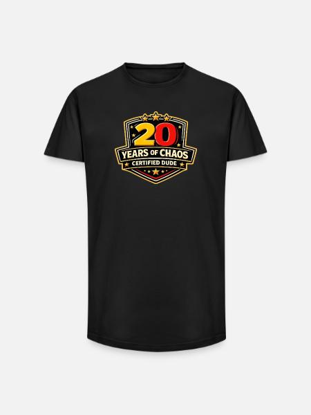 20 years of Chaos Certified Dude - Long Fit Men's T-Shirt - black