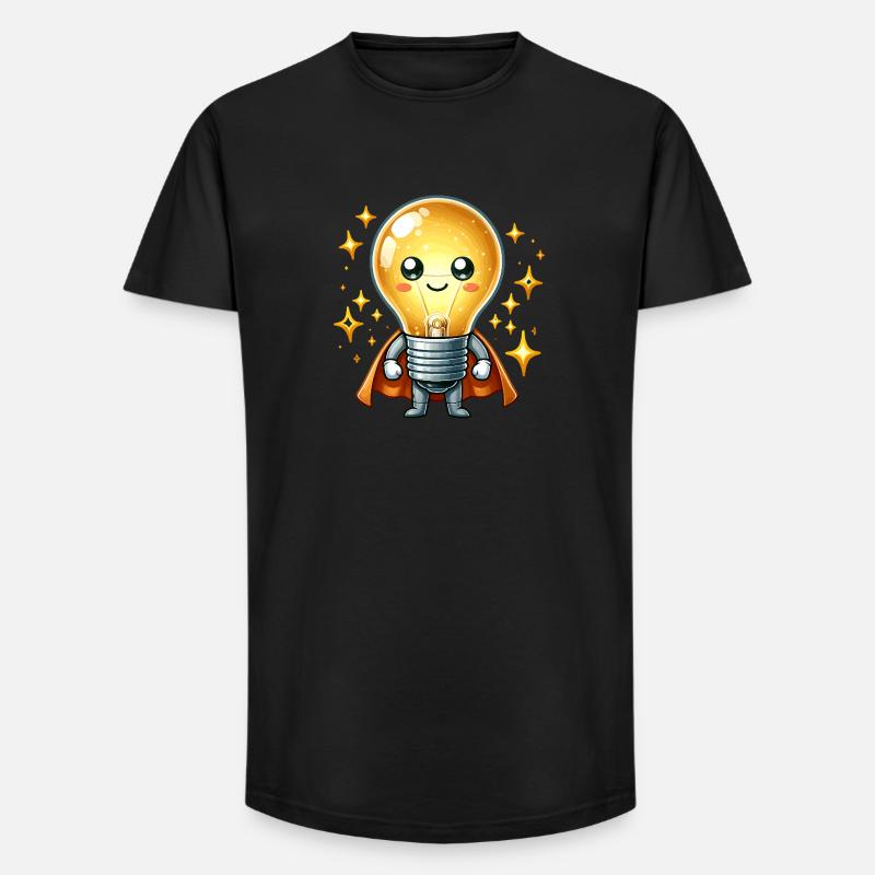 Glühbirne Superheld Helden Lampe - Long Fit Männer T-Shirt - Schwarz