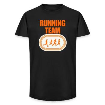 Équipe de course - T-shirt coupe longue homme - noir - Devant - AI Model Male 185 light (185cm)