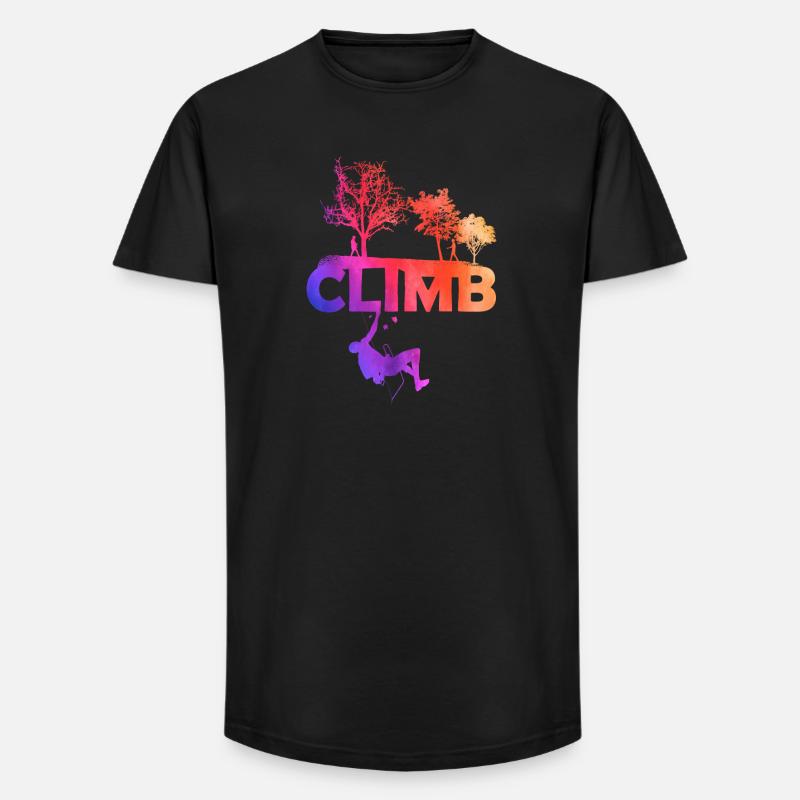 Climb Gradient Silhouette - Long Fit Männer T-Shirt - Schwarz