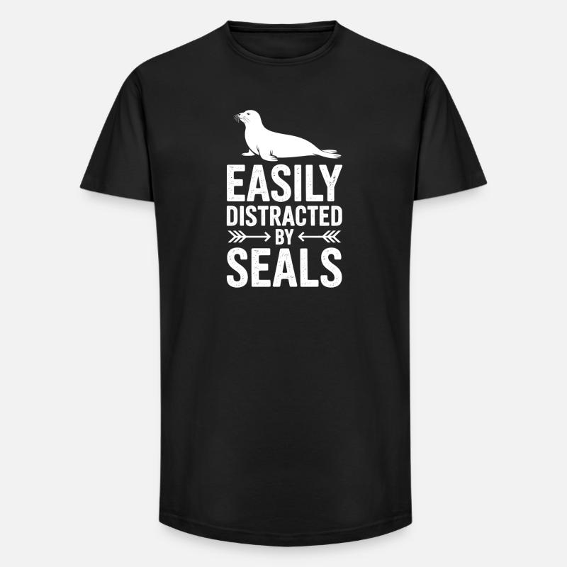 Robben Sprüche Robben Lustiges Robben Geschenk - Long Fit Männer T-Shirt - Schwarz