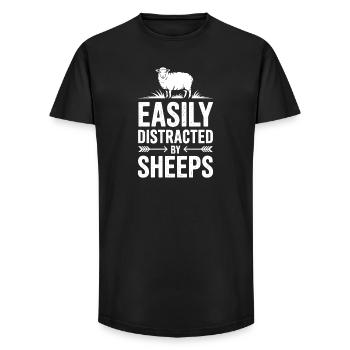 Sheep Sayings Sheep Funny Sheep Gift - Long Fit Men's T-Shirt - black - Front - AI Model Male 185 light (185cm)
