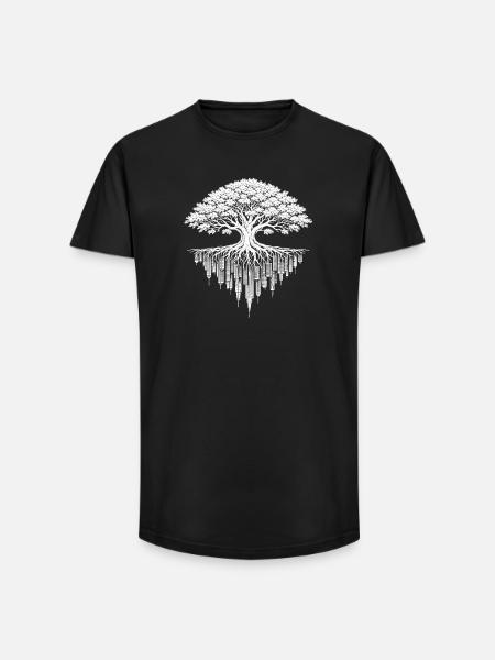 Tree Crumbling City-Camping Nature Lover - Long Fit Men's T-Shirt - black
