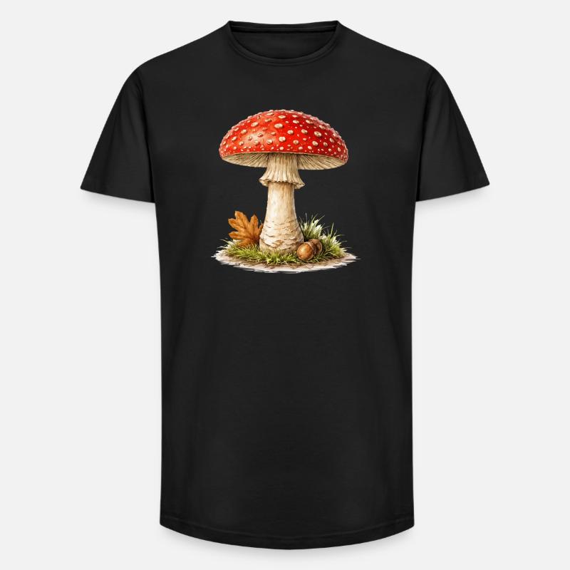 Toadstool Autumn Dream - Long Fit Men's T-Shirt - black