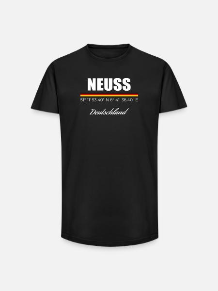 Neuss - Long Fit Männer T-Shirt - Schwarz
