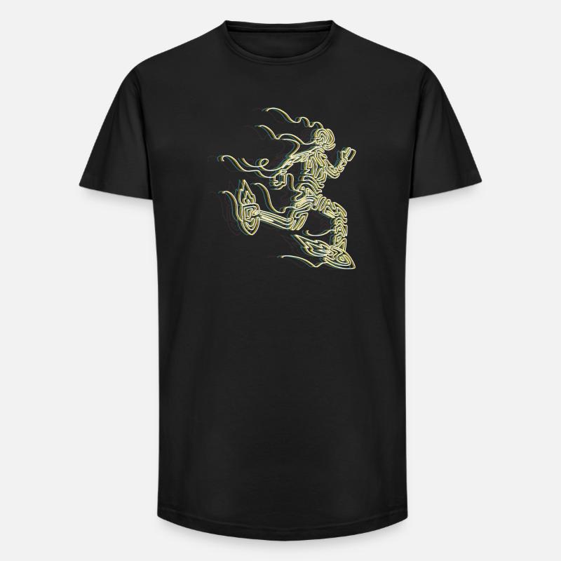 Stilisierter Rocket Runner - Long Fit Männer T-Shirt - Schwarz