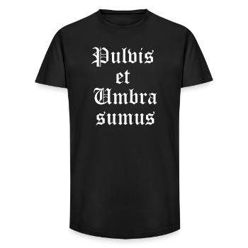 Gothic Latin Blackletter Script - Long Fit Men's T-Shirt - black - Front - AI Model Male 185 light (185cm)