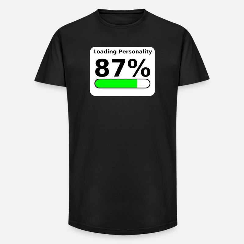 Loading Personality 87% – Nerdy Statement Tee - Long Fit Männer T-Shirt - Schwarz