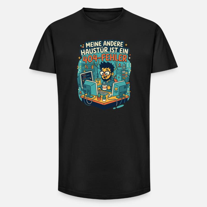 Programmierer 404 Fehler Humor - Long Fit Männer T-Shirt - Schwarz