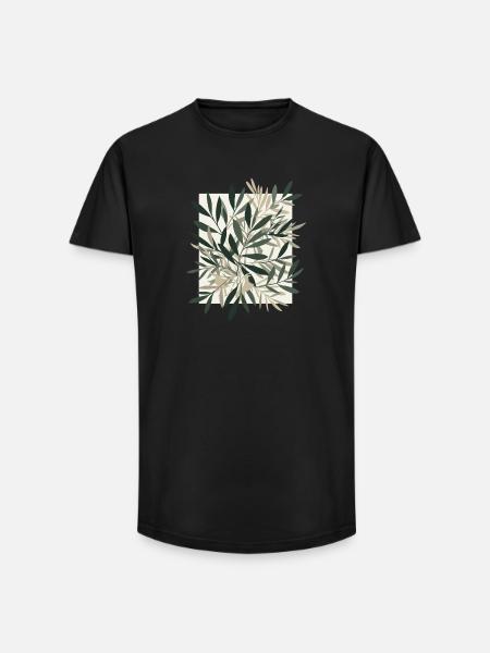 Leaf dance in natural tone - Long Fit Men's T-Shirt - black