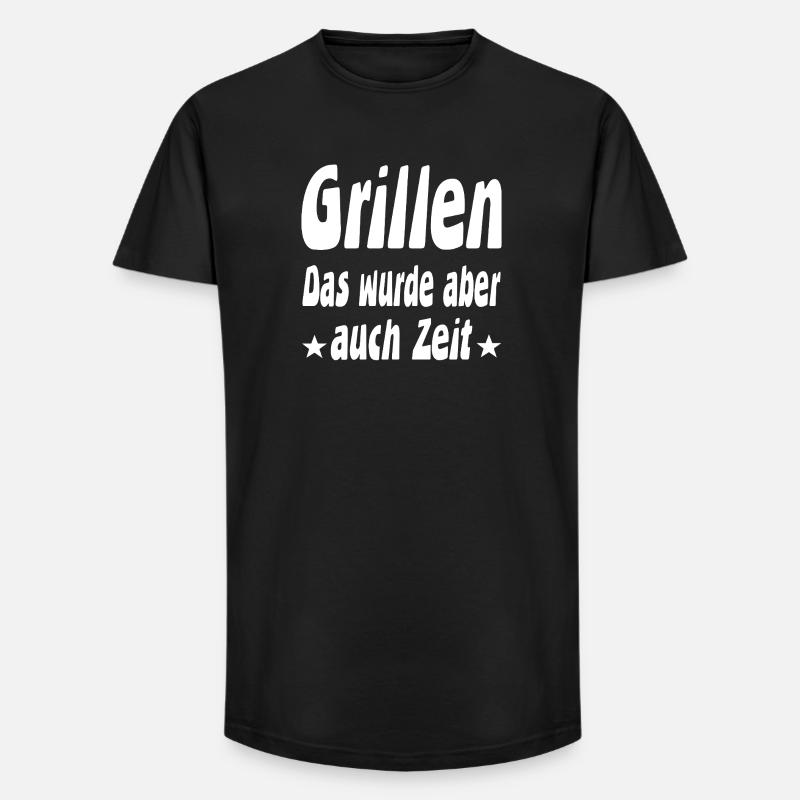 Grillen - Long Fit Männer T-Shirt - Schwarz
