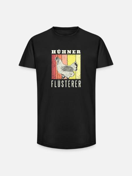 Hühner Flüsterer - Long Fit Männer T-Shirt - Schwarz