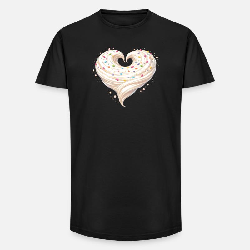 Flødehjerte bagesødt design - Long fit herre T-shirt - sort