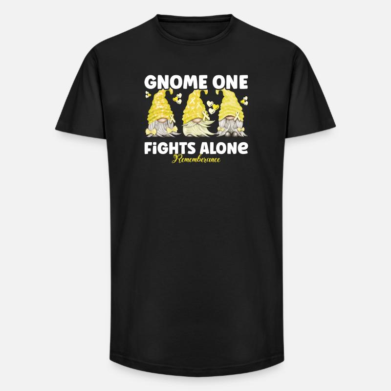 Gnome Un combat seul Mémoire Jaune - T-shirt coupe longue homme - noir