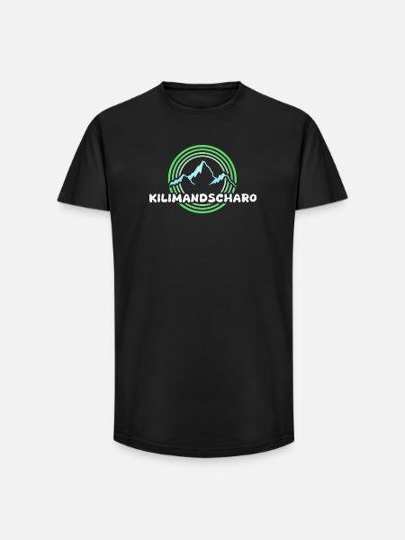 Kilimanjaro as hiking - Long Fit Men's T-Shirt - black