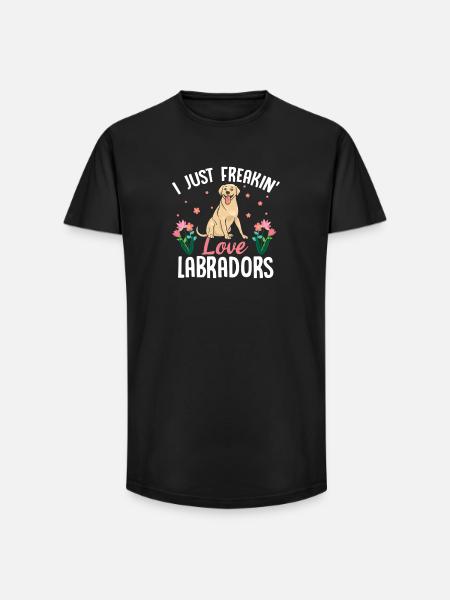 J’adore les labradors - T-shirt coupe longue homme - noir