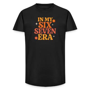 Dans mon mème d’humour italien de la pourriture cervementale de l’ère 67 des Six Sept - T-shirt coupe longue homme - noir - Devant - AI Model Male 185 light (185cm)