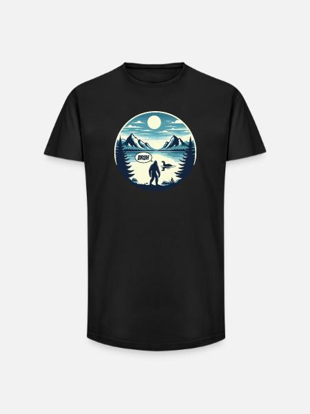 Bigfoot og Nessie - T-skjorte herre med lang passform - svart