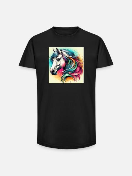 cheval - T-shirt coupe longue homme - noir