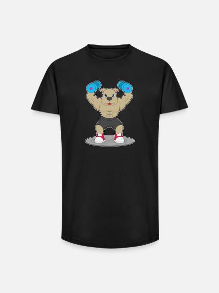 Dog Bodybuilder Dumbbells Bodybuilding - Long Fit Men's T-Shirt - black