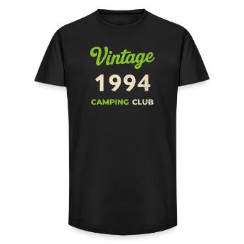 Vintage 1994 – Camping Club Retro Geburtsjahr - Long Fit Männer T-Shirt - Schwarz - Vorne - AI Model Male 185 light (185cm)