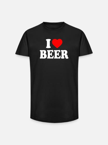 I love beer - Long Fit Men's T-Shirt - black