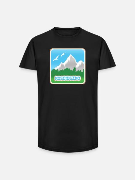Kosciuszko als Berg - Long Fit Männer T-Shirt - Schwarz