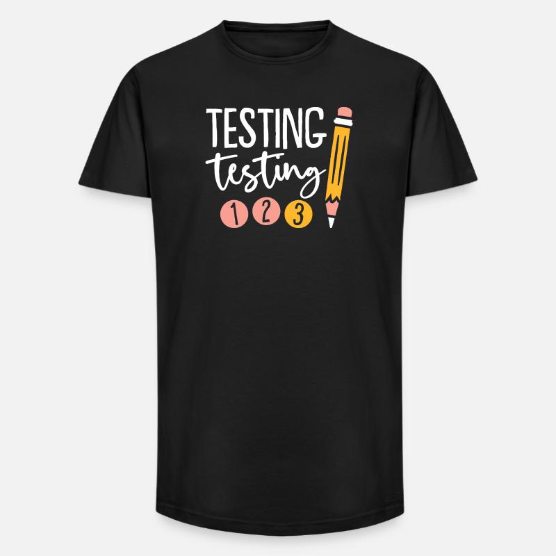Testing Pencil Doodles on Black - Long Fit Men's T-Shirt - black
