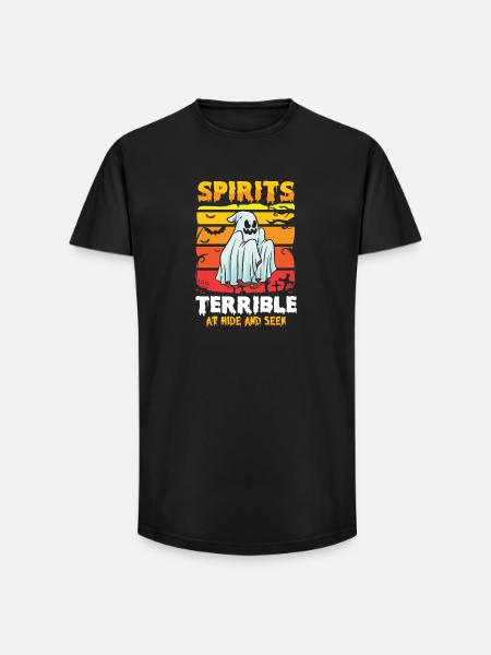 Ghost Hunter Halloween English Saying - Long Fit Men's T-Shirt - black