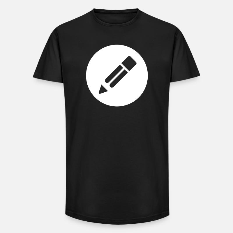 Bleistift - Long Fit Männer T-Shirt - Schwarz
