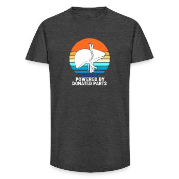 Organ Donor Liver Organ Donor Liver Donation - Long Fit Men's T-Shirt - charcoal grey - Front - AI Model Male 185 light (185cm)