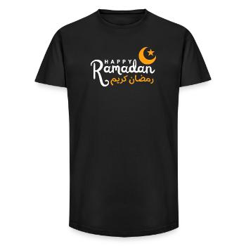 Ramadan Night Crescent Script - Long Fit Men's T-Shirt - black - Front - AI Model Male 185 light (185cm)