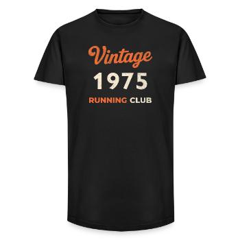 Idée cadeau d’anniversaire vintage du club de course de course 1975 - T-shirt coupe longue homme - noir - Devant - AI Model Male 185 light (185cm)