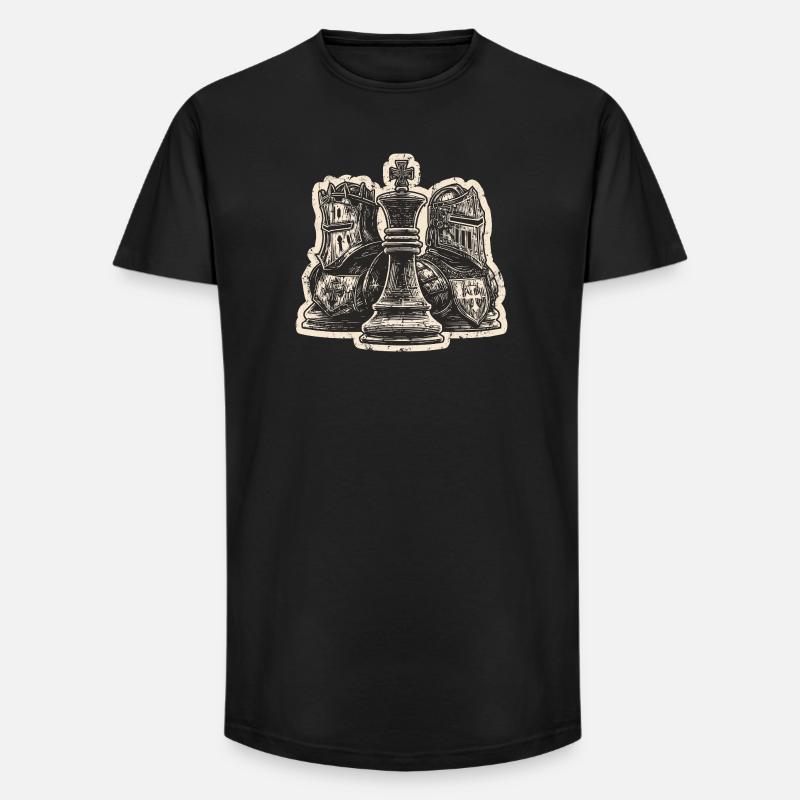 Skakridder Middelalderlige figurer for mænd - Long fit herre T-shirt - sort