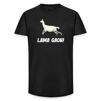 Lama Gaon - Long Fit Men's T-Shirt - black - Front - AI Model Male 185 light (185cm)