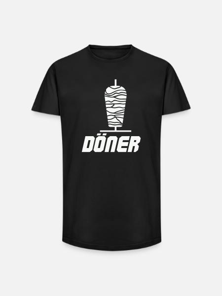 Döner Spieß Icon Schwarz-Weiß - Long Fit Männer T-Shirt - Schwarz