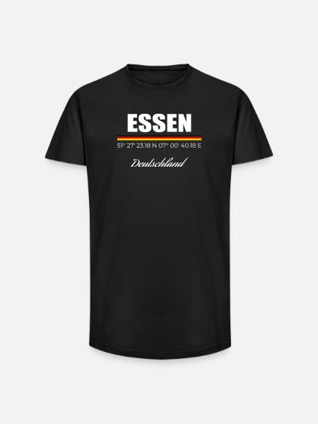 Essen - Long Fit Männer T-Shirt - Schwarz